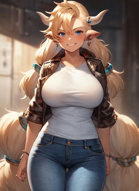 16494-812738872-masterpiece, best quality, 1girl, almeida, white shirt, leather jacket, jeans, grin, blue eyes, large breasts, cowboy shot.png